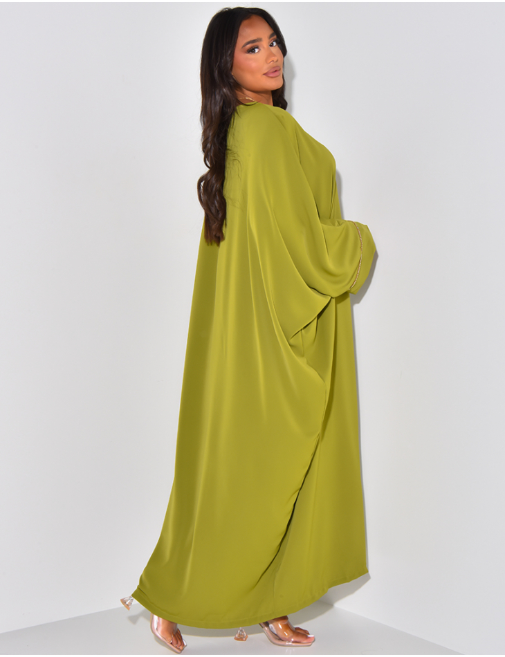Robe abaya fluide avec strass