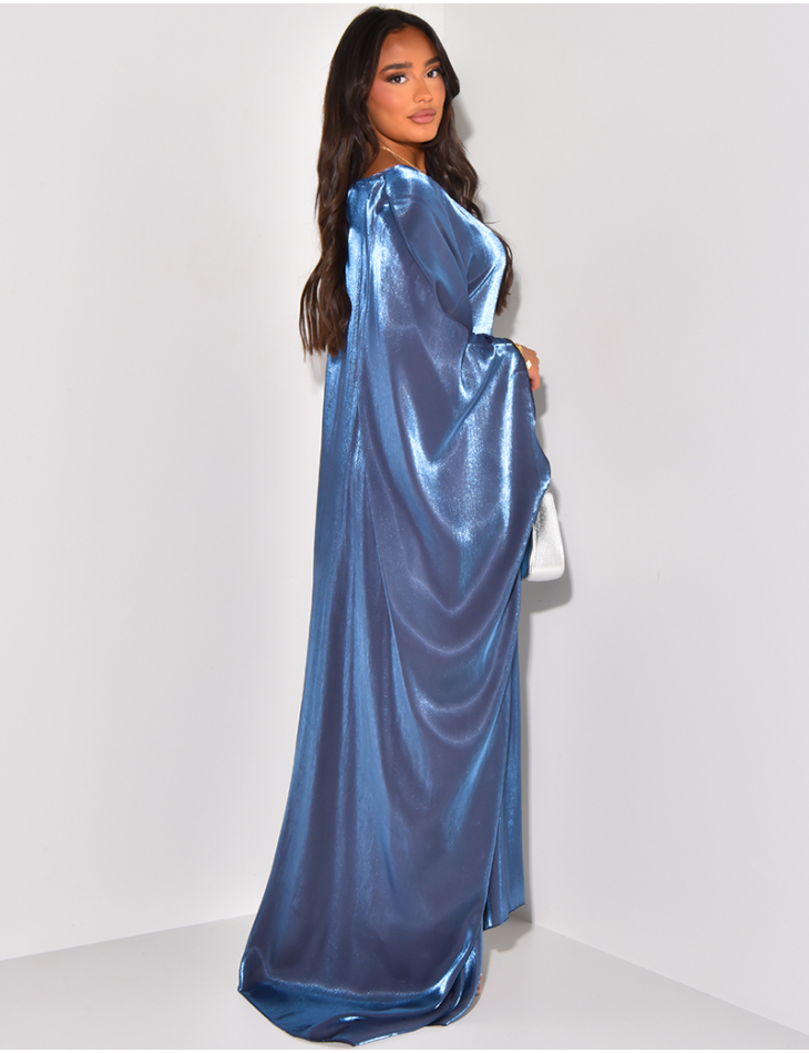 Abaya ample en en tissu irrisé ajustée