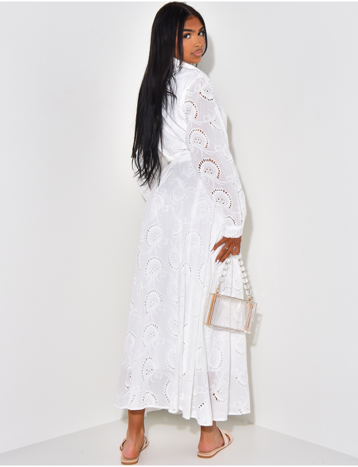 Long shirt dress with embroidery
