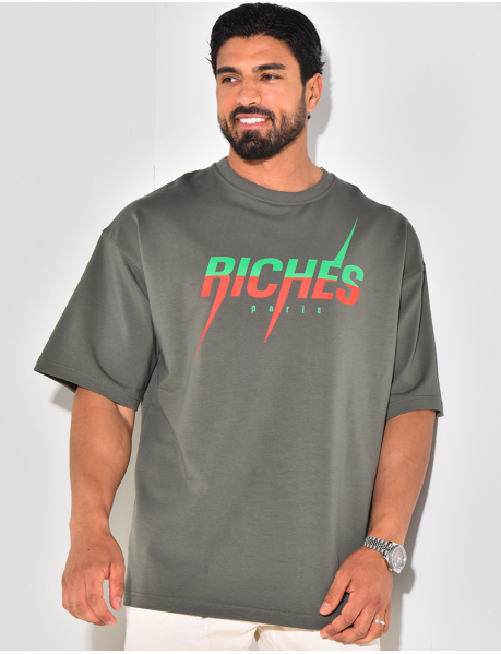 T-shirt "Riches", écriture bi-color