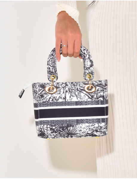 Small handbag with black & beige pattern